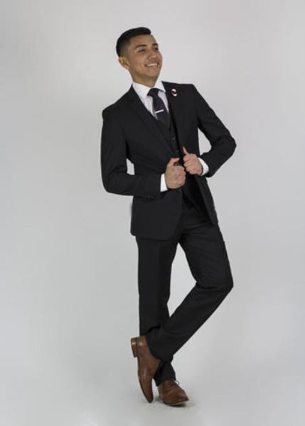 Men's  2 Button Slim Fit Suit Black main image 0