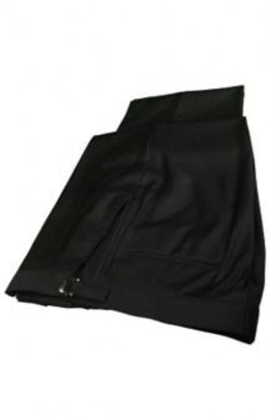 Satin stripe Polyester Plain Lined dress ~ pleated slacks Front Black Tuxedo Pant unhemmed unfinished bottom main image 0