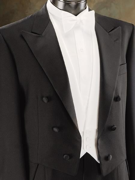 Mens Full Dress 100% Poly Rayon Fabric Super 150'S Tuxedo Tailcoat In Black Color Peak or Collar or Shawl Collar