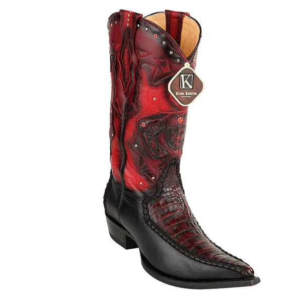 Men's Genuine Caiman Tail 3x Toe Boots by King Exotic