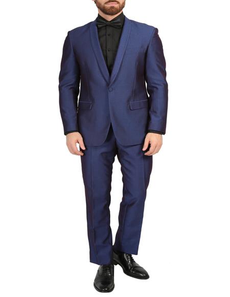 Theo Navy 1-Button Shawl Tuxedo