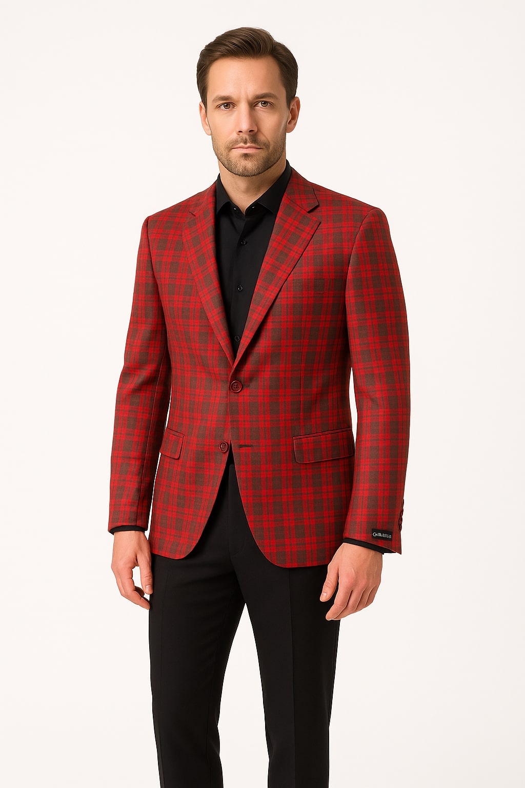 red mens dress jacket Mens Double Breasted Dinner Blazer Red Suit Jacket Sport coat New