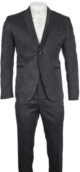 thumbnail image 2 of Men's Floral Paisley Suit Jacket Notch Lapel One Button Tuxedo Business Casual Blazer 21263328 2 of 9
