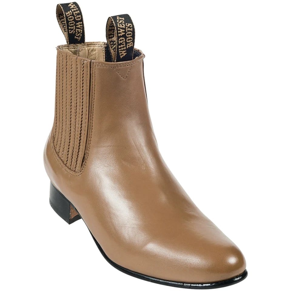 Men's Wild West Deer Skin Round Toe Charro Short Boots 26151