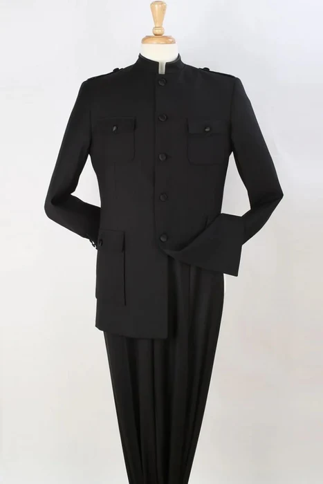 Mens 1970s Fashion Suit - 70's Mens Outfit in Color Black Blazer Pants