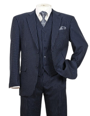 1920s Mens Suit - 1920s Mens Outfit - 1920s costume Bold Pinstripe Navy - Men's Tuxedo USA