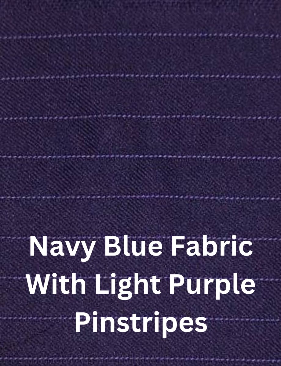 Navy Blue Fabric With Light Purple Pinstripes