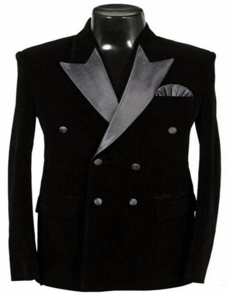 BALLY Size 38 Black Metallic Tinsel Velvet Peak Lapel Blazer main image 0