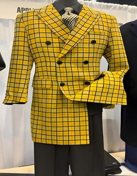 Mens Plaid Overcoat - Peacoat - Plaid Topcoats Red ~ Black main image 0