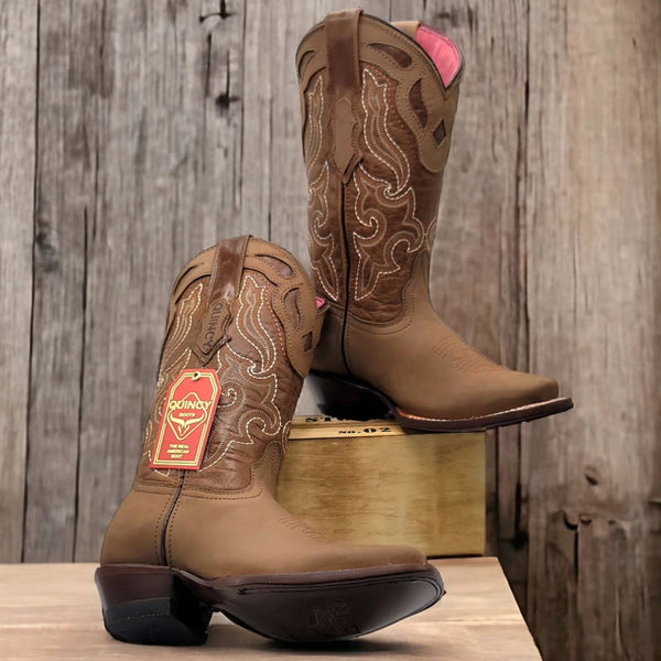 Size 43 - Convertible Cowgirl Boots - Salmon and Figures