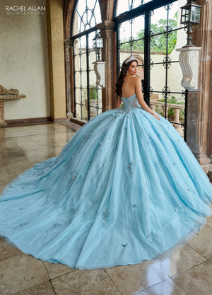 Rachel Allan RQ1162 Strapless Cape Quinceanera Dress
