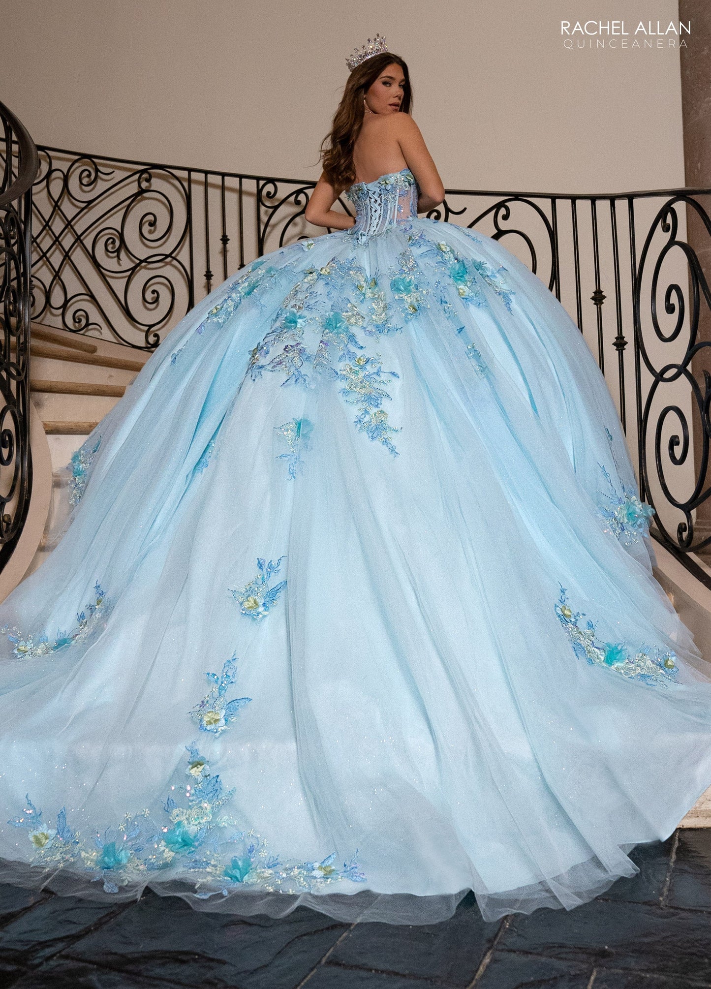Rachel Allan RQ2216 Cape Sleeve Quinceanera Dress