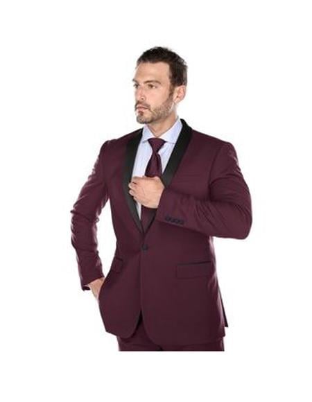 Renoir Suits - Renoir Fashion Verno Crespo Men's  Solid Pattern Classic Fit Polyester Suit In Beige