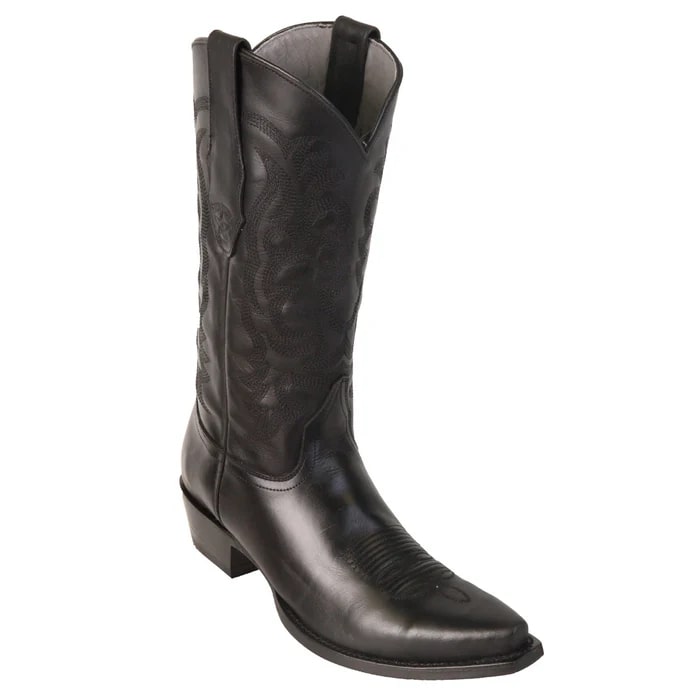 Los Altos Boots - Mens Dress Cowboy Boot - Low Priced Caiman Tail Snip Toe Western Boots- in Black Cherry main image 0