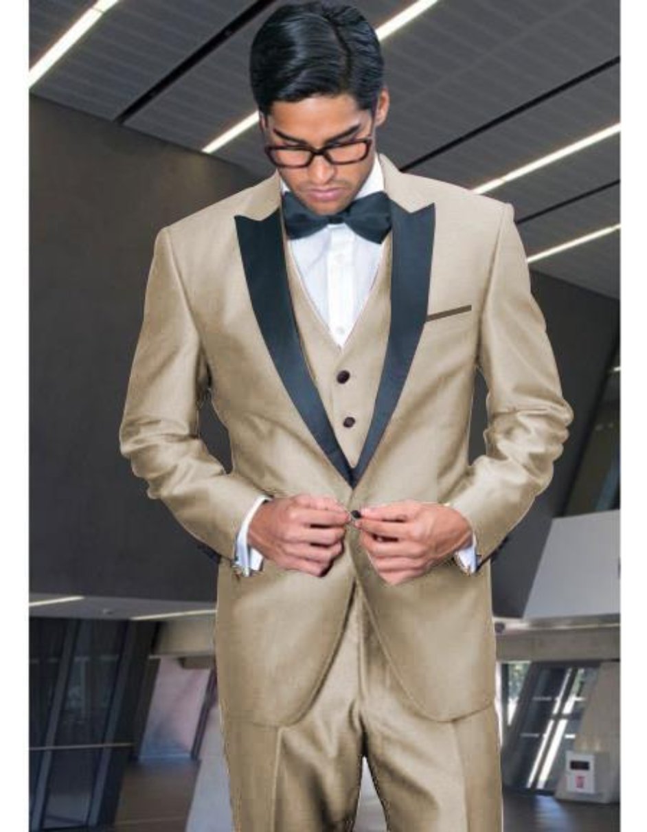 beige tuxedo dress Beige Slim Fit Groom Party Wedding Suit for Men