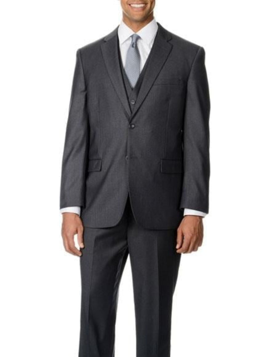 Brand: Caravelli Collezione Suit - Caravelli Suit - Caravelli italy Caravelli Men's 2 Buttons Grey 3 Piece Vested Suit