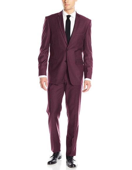 Ultra Slim Fit Tuxedo 2 Buttons 2 Piece in Color Wine