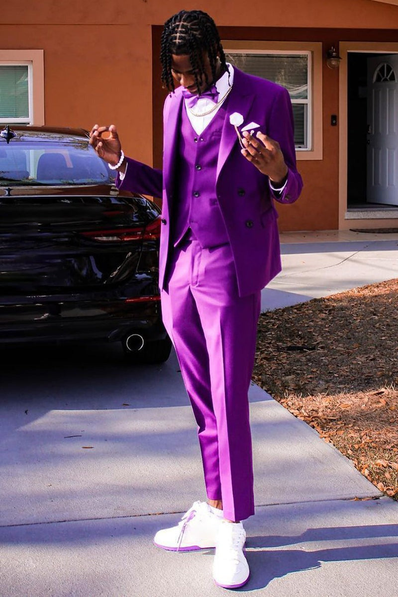 34 Queendancer Men Purple 3-Piece Prom Suits Peak Lapel Double Breasted Homecoming Tuxedo Lavender Prom Suit 34 Queendancer Men Purple 3-Piece Prom Suits Peak Lapel Double Breasted Homecoming Tuxedo Lavender Prom Suit