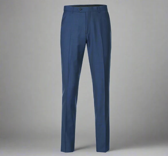 Alessandro Vitello by Renoir Blue Slim Fit Flat Front Wool Suit Pant 508-19