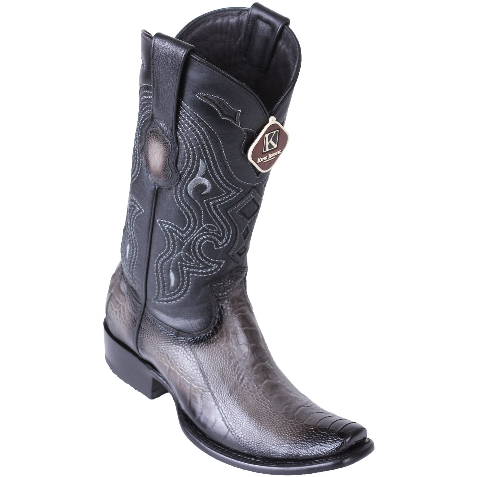 Men's King Exotic Ostrich Leg Boots Dubai Toe Handcrafted Faded Burgundy main image 0
