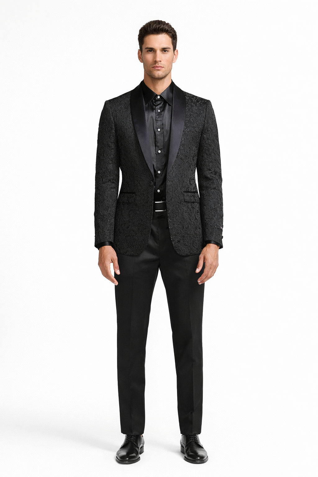 Men's Tuxedo Usa Black Tonal Paisley Blazer Only, All Sizes Men's Tuxedo Usa Black Tonal Paisley Blazer Only, All Sizes
