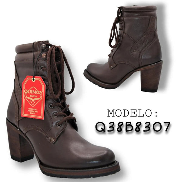 Botas Cortas de Cuero para Mujer en Horma Oval main image 1