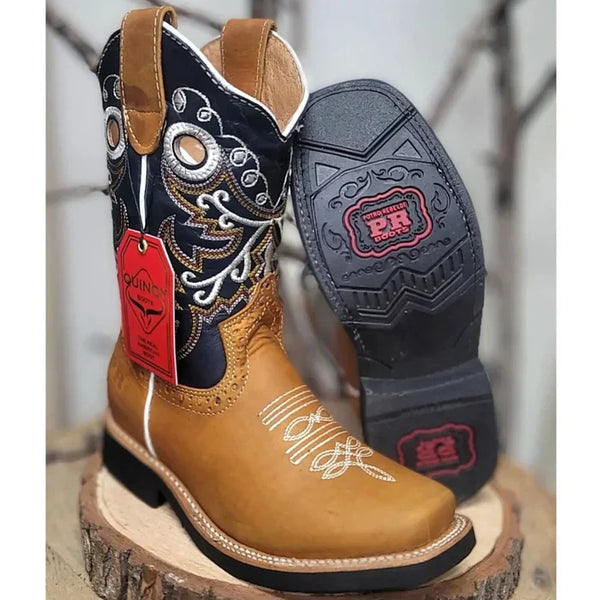 Botas de Cuero Crazy Original Horma Rodeo Cuadrada Chocolate