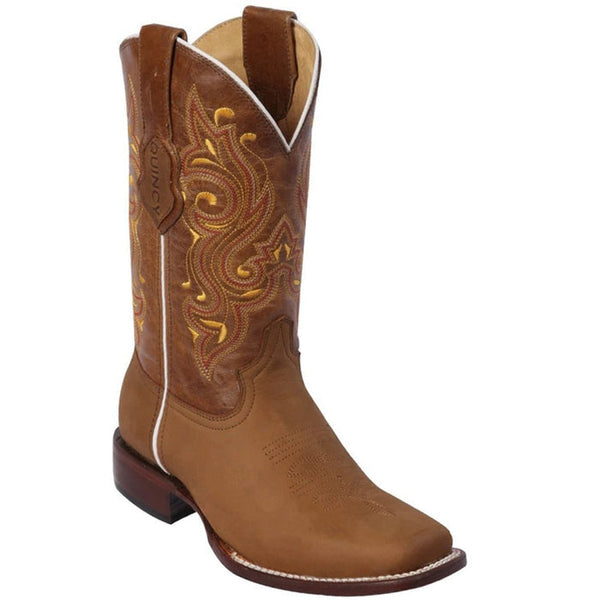 Botas de Cuero Grasso Horma Cuadrada Ancha