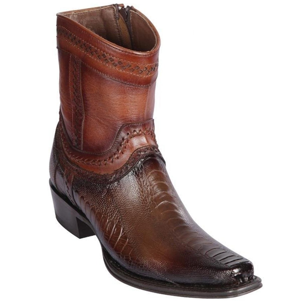 Botin Avestruz Pata Original Horma Europea Cuadrada LAB-76B0516