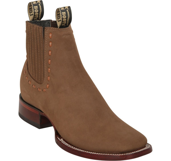 Botines de Piel Original Punta Cuadrada Ancha Color Tan - Los Altos Boots main image 1