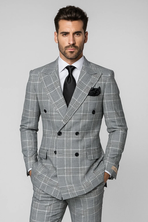 Classic Fit in Black and White Plaid Color by Rossiman