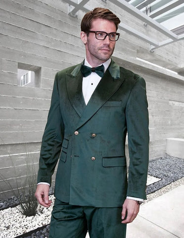 Statement Suit - Statement Italy Suit - Wool Suit -  Statement Men's 2 Piece Velvet Fashion Suit - Solid Color