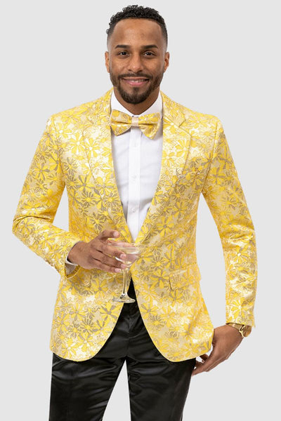 EJ Samuel Men's Floral Tuxedo: Beige & Fern Green main image 0