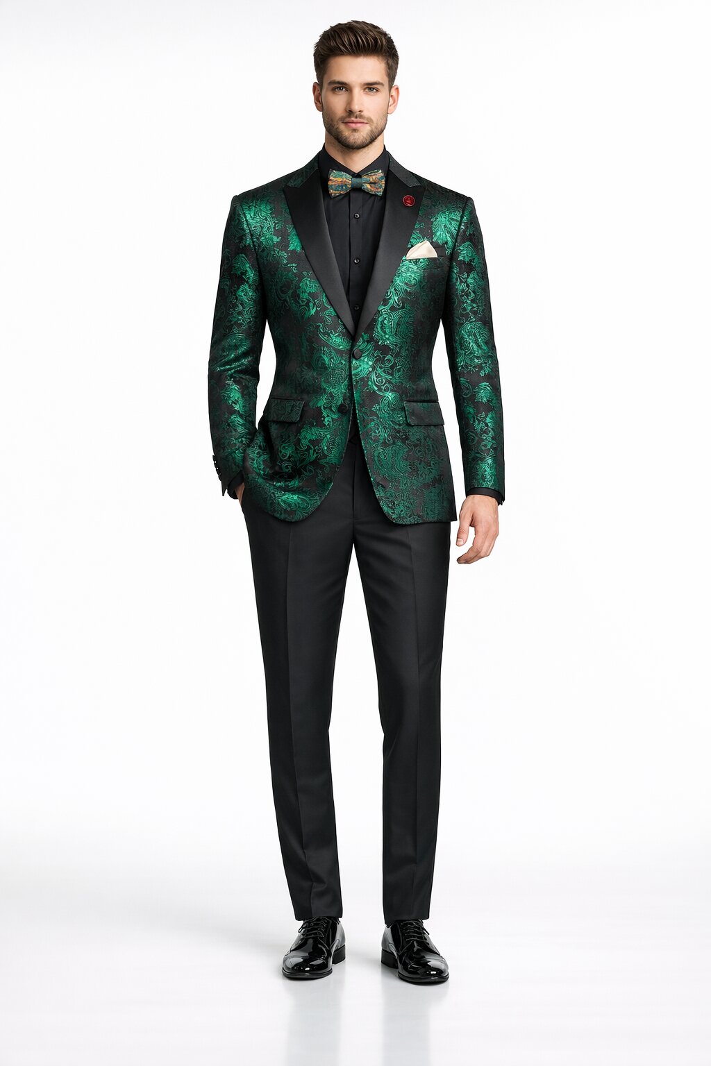 emerald green prom dress and suit Paisley Tuxedo for Men - All Sizes Navy Gown Vintage 90s and 2000s Unique fun Party Dresses Suggested Age:7-8T