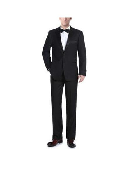 Renoir Suits - Renoir Fashion Mens Slim Fit 3-Piece Suit In Dark Navy Blue
