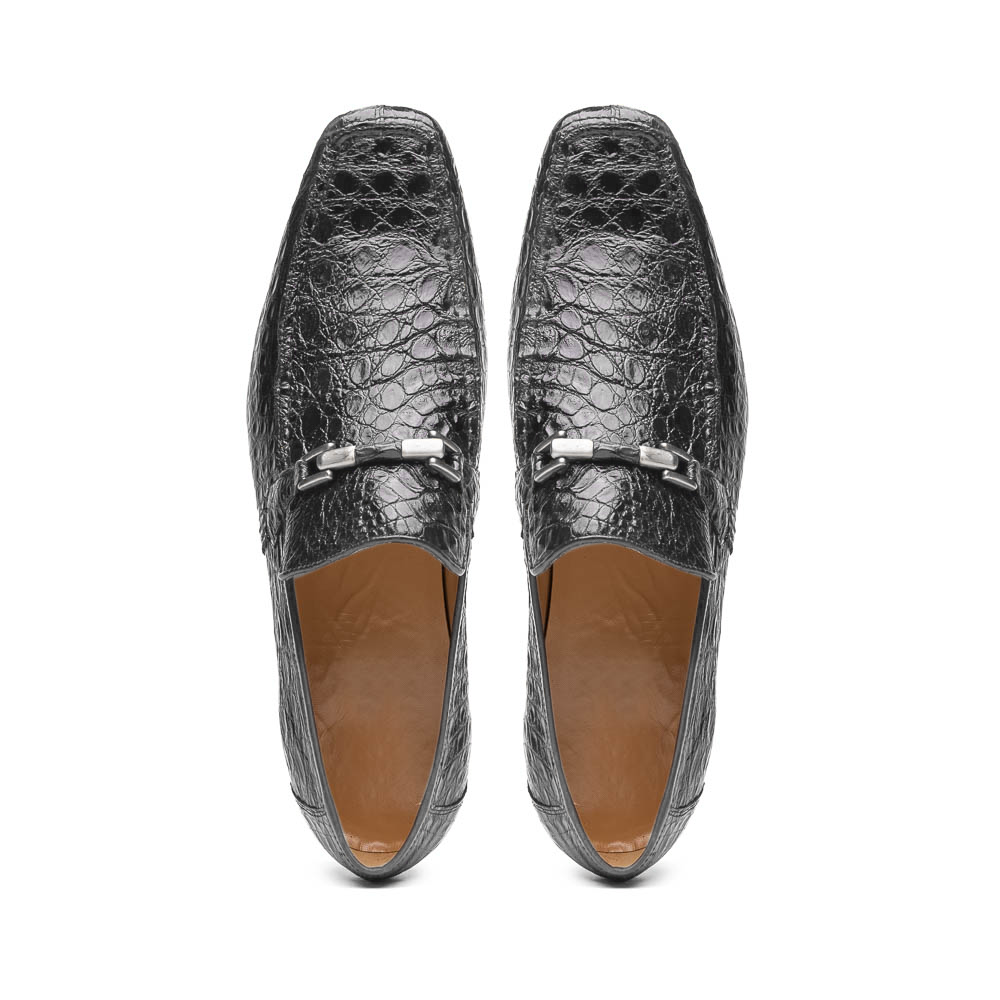 Marco Di Milano Fabro Gray Caiman Bit Loafers