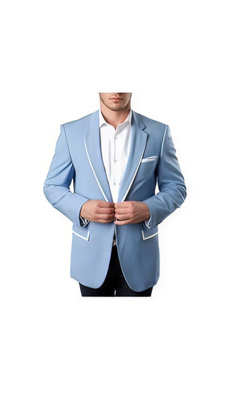 Men's Light Gray 2 Button Solid Pattern Cheap Priced Designer Fashion Dress Casual Blazer For Men On Sale Blazer - 62742 Dove Grey P&L main image 1