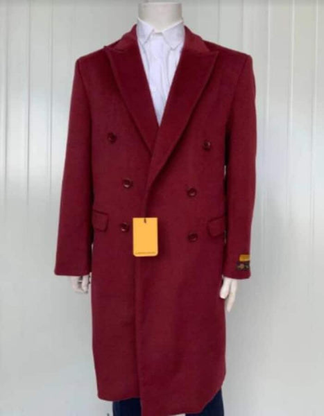 Mens Full Length and Cashmere Overcoat - Winter Topcoats - Grey Coat
