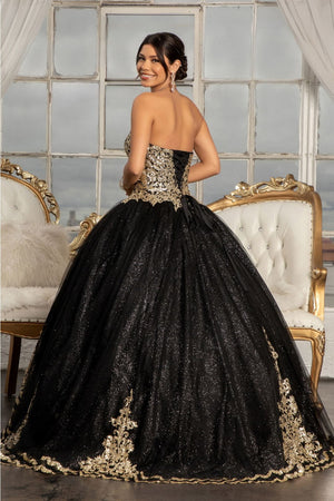 Glitter Strapless Ball Gown by Elizabeth K GL3022 - Quinceanera Dresses