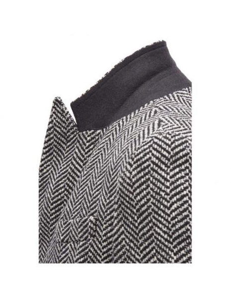 Mens Topcoat Mens Dress Coat Three Button  Herringbone Tweed Wool Gray ~ Grey Top Coat ~ Overcoat main image 0