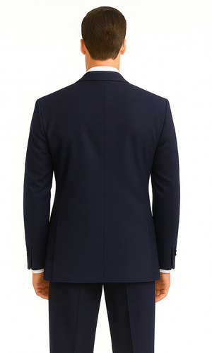 Mens Designer Satin Peak Blake Tuxedo in Navy