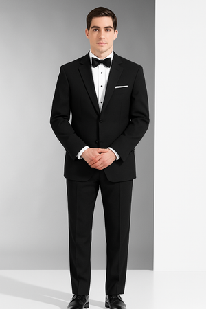Mens Classic 2 Button Wool Tuxedo in Black
