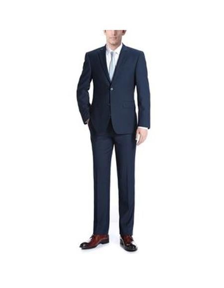 Renoir Men's Slim Fit 2-Button Light Blue Summer Plaid Suit w/ Wide Windowpane Design main image 0