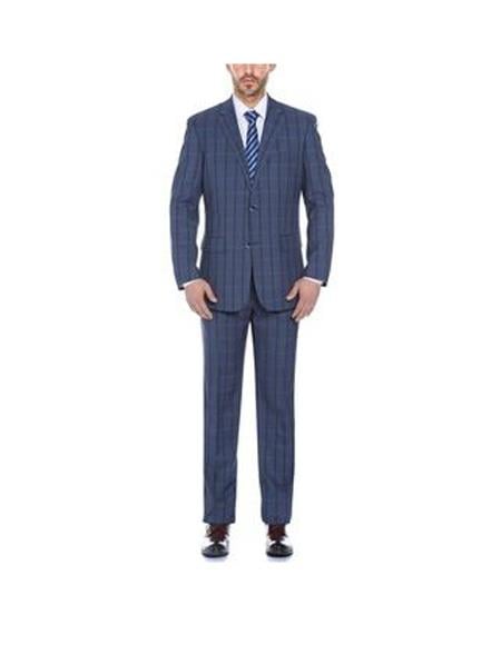 Renoir Suits - Renoir Fashion Verno Men's White  Solid Pattern Slim Fit Two Piece Polyester Suit main image 1