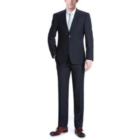Alessandro Vitello by Renoir Dark Navy Slim Fit Flat Front Suit Separate Pants 201-2