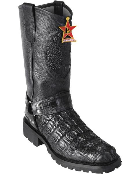 Los Altos Black Python Biker Boot for Men main image 0