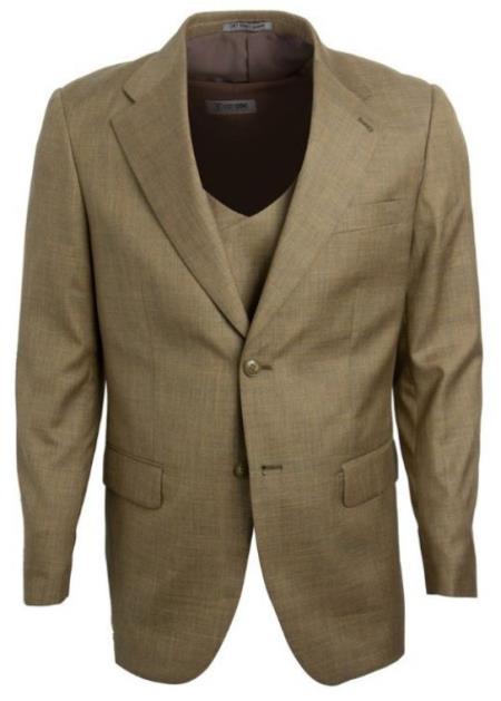 Stacy Adams Mens Suit Beige Linen Texture