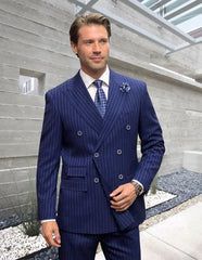Statement Suit - Statement Italy Suit - Wool Suit - Statement Men's 2 Piece 100% Wool Fashion Suit - Pinstripe