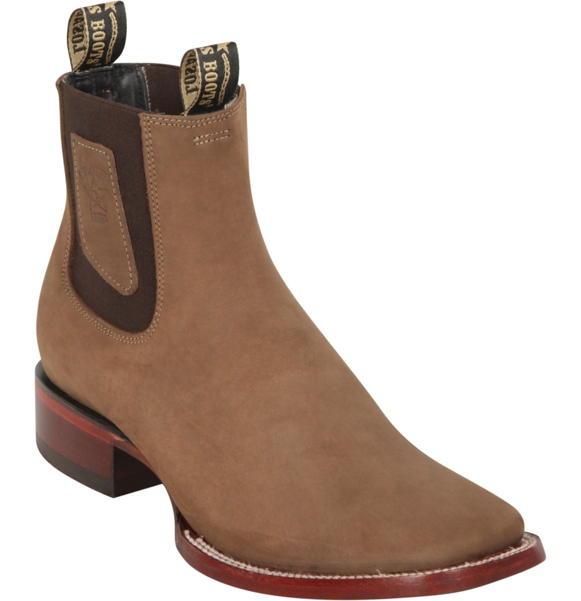 Men's Los Altos Wide Square Toe Suede Leather Boots - Black main image 1