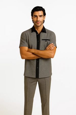 Mens Houndstooth Walking Suit by Dreams by Zacchi 2 Piece Lei sure Set in black/white- $99
